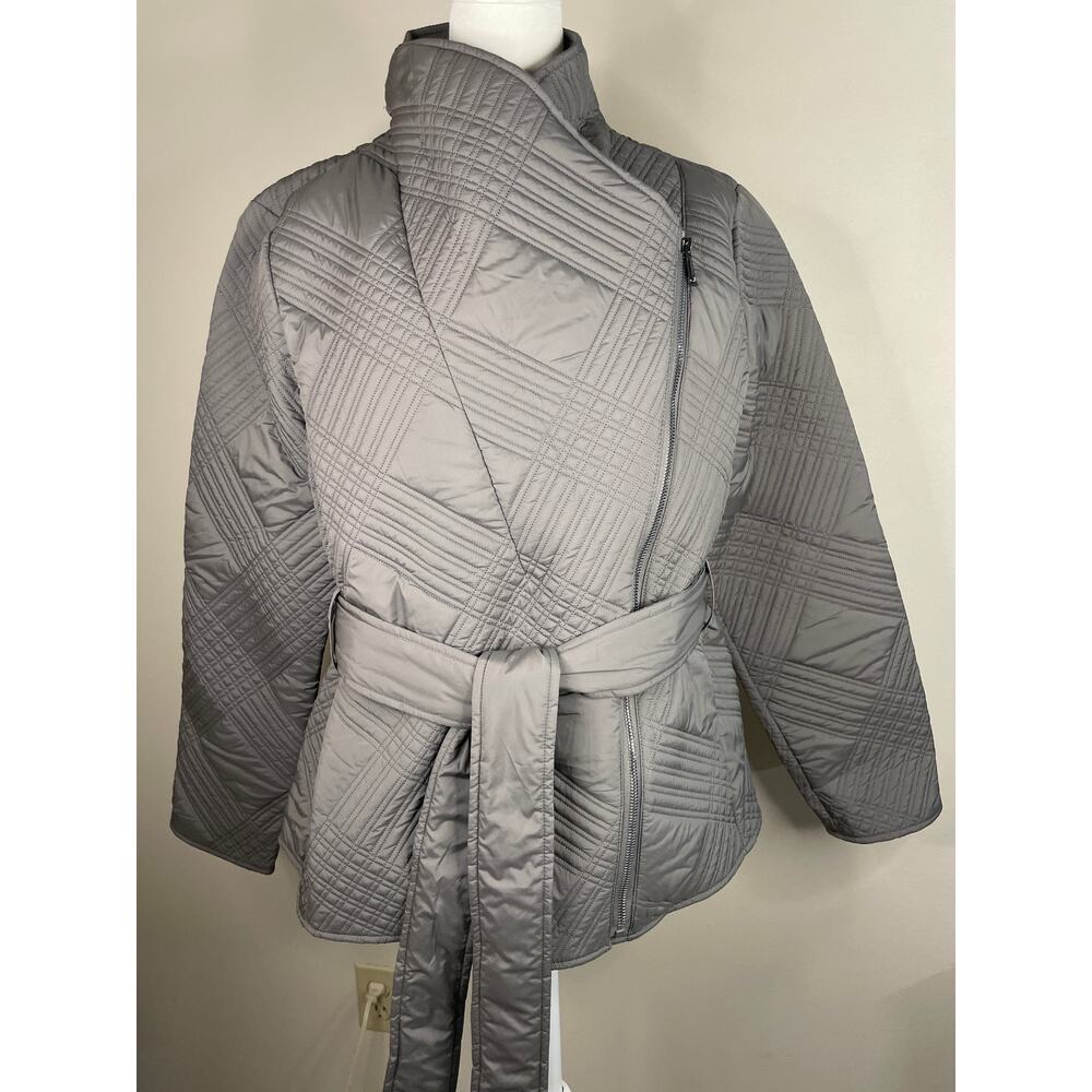 Bernardo Women's Quilted Puffer Jacket - Pewter - Size L